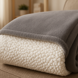 Manta Sherpa Dupla Face Cinza e Branca 150x200cm